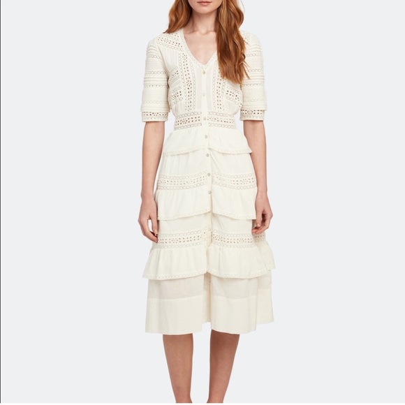 LoveShackFancy Dresses & Skirts - LoveShackFancy White Ruffled Tiered Maxi Dress